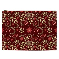 Folk flowers art pattern Floral abstract surface design  Seamless pattern Cosmetic Bag (XXL)