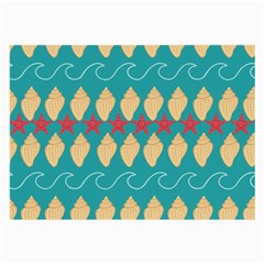 Starfish And Seashells  Sea Large Glasses Cloth (2 Sides) by SychEva