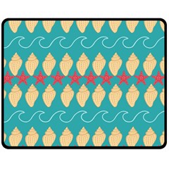 Starfish And Seashells  Sea Double Sided Fleece Blanket (medium)  by SychEva