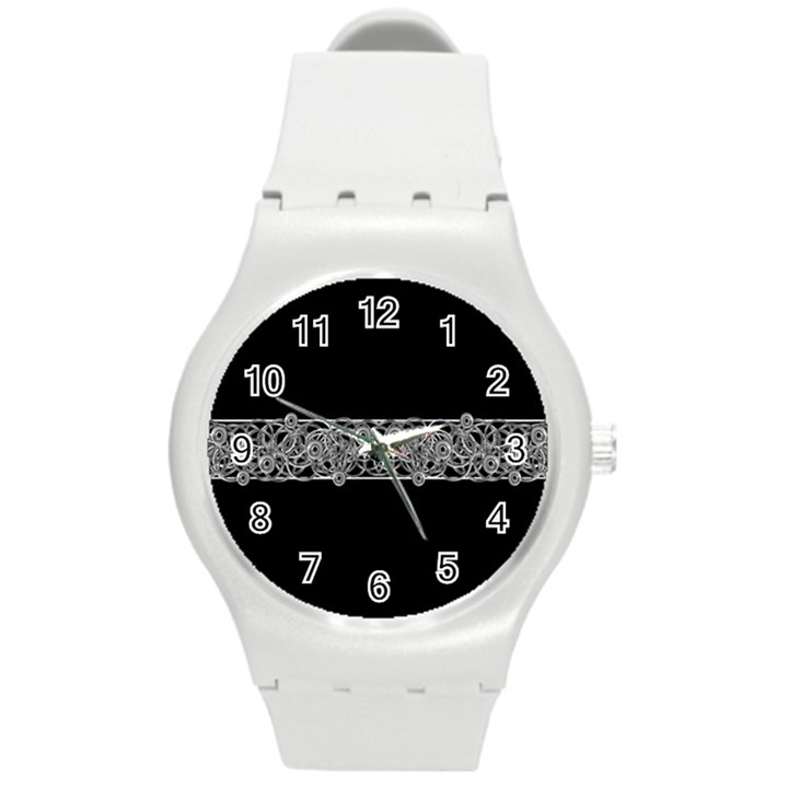 Derivation And Variations 4 Round Plastic Sport Watch (M)