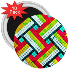 Pop Art Mosaic 3  Magnets (10 Pack)  by essentialimage365
