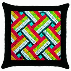 Pop Art Mosaic Throw Pillow Case (black) by essentialimage365