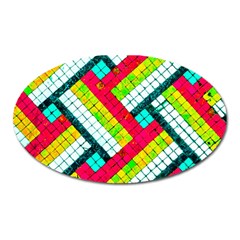 Pop Art Mosaic Oval Magnet by essentialimage365
