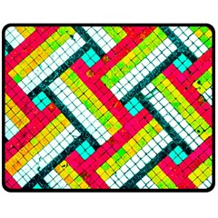 Pop Art Mosaic Double Sided Fleece Blanket (medium)  by essentialimage365