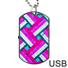 Pop Art Mosaic Dog Tag Usb Flash (one Side) by essentialimage365