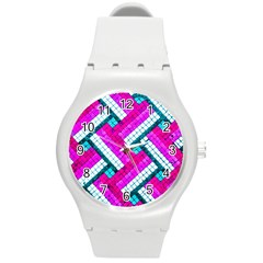 Pop Art Mosaic Round Plastic Sport Watch (m) by essentialimage365