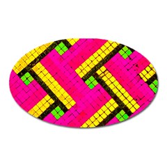 Pop Art Mosaic Oval Magnet by essentialimage365