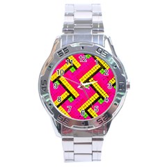Pop Art Mosaic Stainless Steel Analogue Watch by essentialimage365