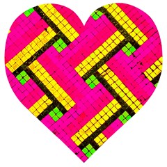 Pop Art Mosaic Wooden Puzzle Heart