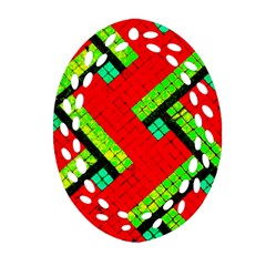 Pop Art Mosaic Oval Filigree Ornament (two Sides) by essentialimage365