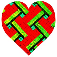 Pop Art Mosaic Wooden Puzzle Heart by essentialimage365