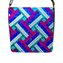 Pop Art Mosaic Flap Closure Messenger Bag (l) by essentialimage365