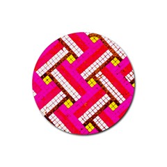 Pop Art Mosaic Rubber Round Coaster (4 Pack)  by essentialimage365