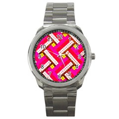 Pop Art Mosaic Sport Metal Watch by essentialimage365