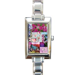 Pink Purple Aesthetic Rectangle Italian Charm Watch by designsbymallika