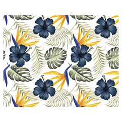 Tropical Blue Love Double Sided Flano Blanket (medium)  by designsbymallika