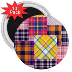 Checks Pattern 3  Magnets (10 Pack)  by designsbymallika