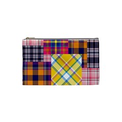 Checks Pattern Cosmetic Bag (small) by designsbymallika