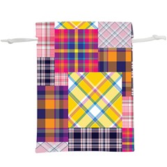 Checks Pattern  Lightweight Drawstring Pouch (xl) by designsbymallika