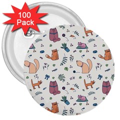 Funny Cats 3  Buttons (100 Pack)  by SychEva