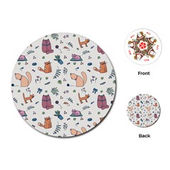 Funny Cats Playing Cards Single Design (round) by SychEva