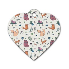 Funny Cats Dog Tag Heart (one Side) by SychEva