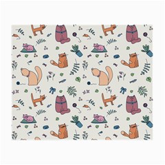 Funny Cats Small Glasses Cloth (2 Sides) by SychEva