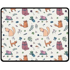 Funny Cats Double Sided Fleece Blanket (medium)  by SychEva