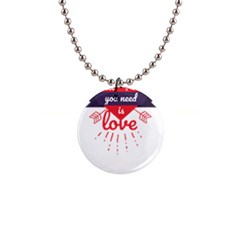 All You Need Is Love 1  Button Necklace