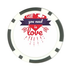 All You Need Is Love Poker Chip Card Guard by DinzDas