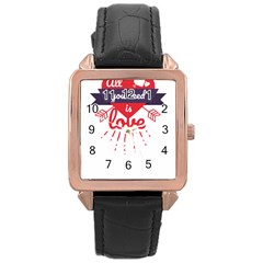 All You Need Is Love Rose Gold Leather Watch 