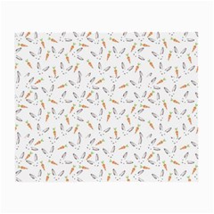 Cute Bunnies And Carrots Pattern, Light Colored Theme Small Glasses Cloth (2 Sides) by Casemiro