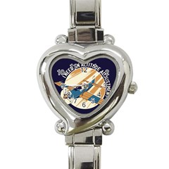 Airplane - I Need Altitude Adjustement Heart Italian Charm Watch by DinzDas