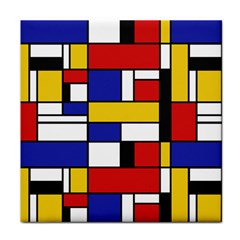 Stripes And Colors Textile Pattern Retro Tile Coaster