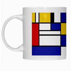 Stripes And Colors Textile Pattern Retro White Mugs