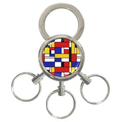 Stripes And Colors Textile Pattern Retro 3-ring Key Chain by DinzDas