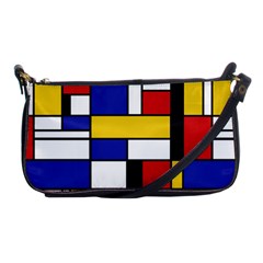 Stripes And Colors Textile Pattern Retro Shoulder Clutch Bag by DinzDas