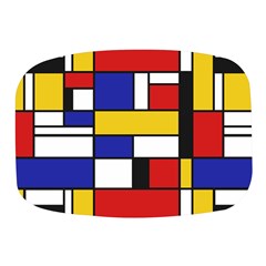 Stripes And Colors Textile Pattern Retro Mini Square Pill Box by DinzDas