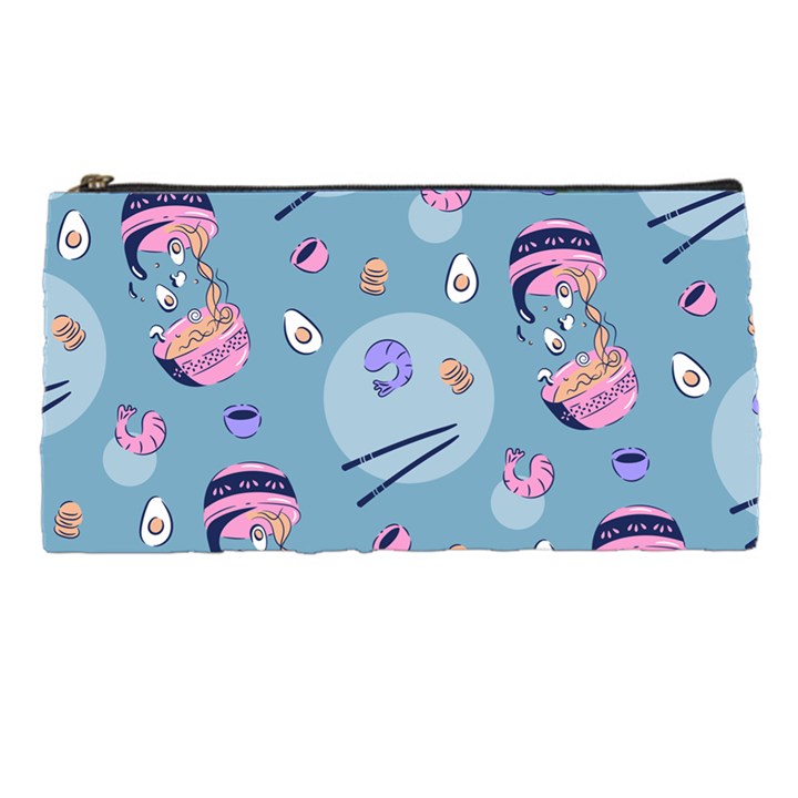 Japanese Ramen Sushi Noodles Rice Bowl Food Pattern 2 Pencil Case