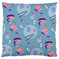 Japanese Ramen Sushi Noodles Rice Bowl Food Pattern 2 Large Cushion Case (one Side) by DinzDas