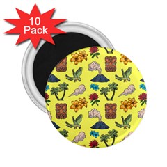 Tropical Island Tiki Parrots, Mask And Palm Trees 2 25  Magnets (10 Pack)  by DinzDas