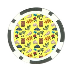 Tropical Island Tiki Parrots, Mask And Palm Trees Poker Chip Card Guard (10 Pack) by DinzDas