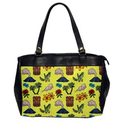 Tropical Island Tiki Parrots, Mask And Palm Trees Oversize Office Handbag by DinzDas