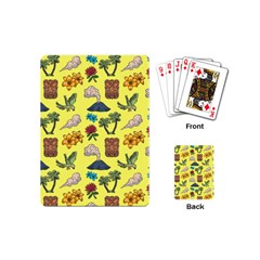 Tropical Island Tiki Parrots, Mask And Palm Trees Playing Cards Single Design (mini) by DinzDas