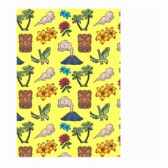 Tropical Island Tiki Parrots, Mask And Palm Trees Large Garden Flag (two Sides) by DinzDas