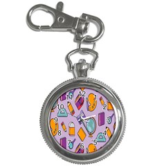 Back To School And Schools Out Kids Pattern Key Chain Watches by DinzDas