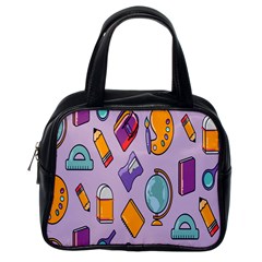 Back To School And Schools Out Kids Pattern Classic Handbag (one Side) by DinzDas