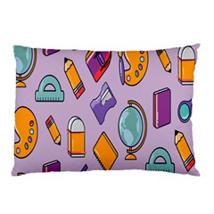 Back To School And Schools Out Kids Pattern Pillow Case by DinzDas