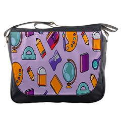 Back To School And Schools Out Kids Pattern Messenger Bag by DinzDas