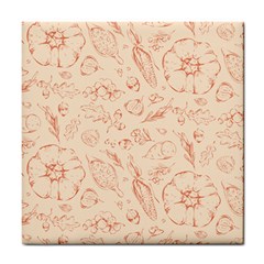 Thanksgiving Flowers And Gifts Pattern Tile Coaster by DinzDas